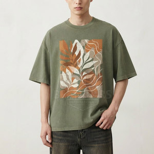 T-shirt oversize urbain pour homme, tissu respirant, coupe décontractée élégante, tenue streetwear confortable pour un usage quotidien décontracté - Product Image 3