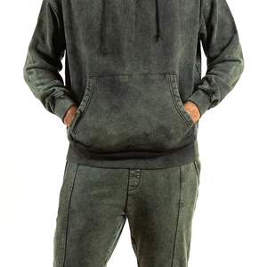Ensemble de survêtements pour hommes de haute qualité, coupe évasée délavée à l'acide, personnalisable pour l'entraînement - Product Image 5