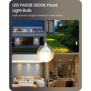 Confezione da 2 Lampade LED da Esterno Dimmerabili IP65 PAR38 Equivalente a 120W per Patio, Giardino, Portico, Vialetto, Garage - Product Image 2