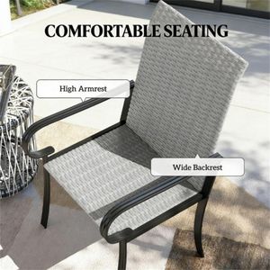 Set di 4 Poltrone Grigie per Soggiorno e Sala da Pranzo - Product Image 4