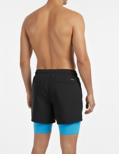 กางเกงชายหาดแบบซับลิเมชั่นสั่งทำพิเศษ 2 in 1 กางเกงว่ายน้ำผู้ชายพร้อมกางเกงเลกกิ้งซับในแบบรัดรูป แฟชั่นทันสมัย แห้งเร็ว - Product Image 3