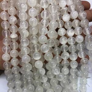 Cuentas de calcita blanca, cuentas redondas de piedras preciosas naturales, hebra de cuentas para hacer joyas, manualidades DIY - Product Image 3