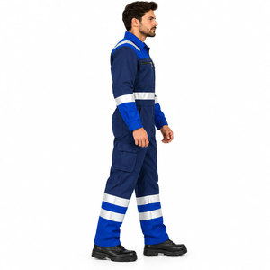 Combinaisons de sécurité réfléchissantes en coton durable haute visibilité, résistantes aux flammes, pour les travaux industriels, la construction, les ouvriers routiers - Product Image 4