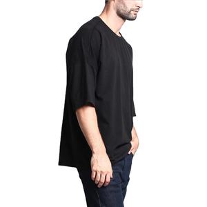 T-shirts pour hommes en coton de qualité supérieure grande taille foncé impression personnalisée logo tricoté réfléchissant respirant BD design vierge uni - Product Image 4