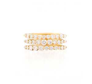 Wholesale Multi <b>Row</b> Graduated Lab Created Diamond Ring 10k 14k 18k Gold Wedding Band Jewelry Manufacturer Custom Daily Wear Band - Product Image 3