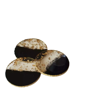 Hexagon <b>Epoxy</b> <b>Resin</b> Coasters With Gold Flakes Set Of 2 Heat Resistant Decor Marble Look <b>Resin</b> Coasters Wholesale Geometric <b>Table</b> - Product Image 2