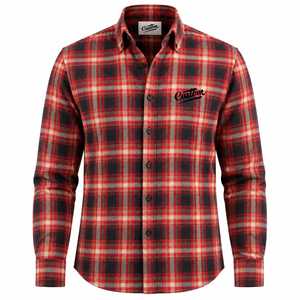 Custom Men's Long Sleeve Plaid Shirt 100% Cotton <b>Button</b> Down Collar Regular Fit Casual Autumn Woven Fabric Flannel Single <b>Button</b> - Product Image 1