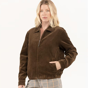 <b>Spark</b> Clothing New Soft Corduroy Breathable Fur Trim Silk Lining Winter Warm up Girls Fashion Turn Collar <b>Jackets</b> OEM Service - Product Image 4