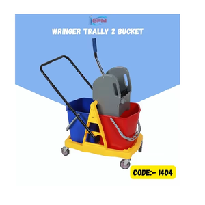 Chariot essoreur double seau 40 L de qualité supérieure pour le nettoyage des sols en hôtels, hôpitaux, commerces et industries - Product Image 3