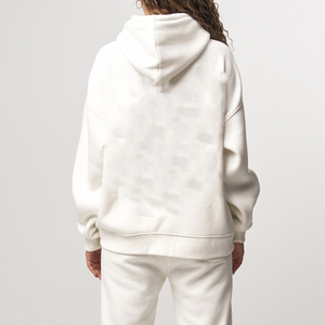 Sweat-shirt à capuche épais en coton surdimensionné pour femme, qualité supérieure OEM, imprimé personnalisé, effet délavé, idéal pour l'hiver - Product Image 5