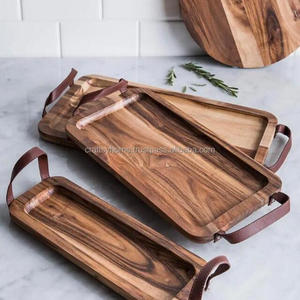 HANDCRAFTED ECO FRIENDLY ACACIA WOOD SERVING <b>TRAY</b> FOR DINNER SERVING <b>TRAY</b> DESSERT <b>TRAY</b> PERSONALIZED BY CRAFTSY HOME - Product Image 4