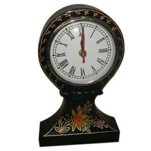 Artistic Square Wooden Pendulum <b>Clock</b> Silent <b>Mechanical</b> Art Deco Design Light Wood Dark Curved Legs Modern Handcrafted Desk - Product Image 6