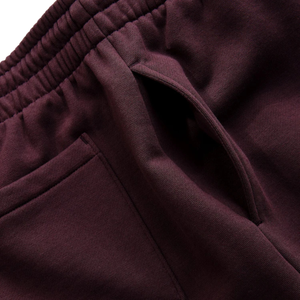 Burgundy Red Open Hem Regular Fit Brushback Joggers <b>Mens</b> Casual Sweatpants Elastic Waist Drawstring <b>Lounge</b> Trousers with Pockets - Product Image 6