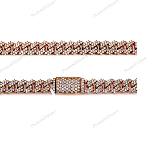 Chaîne gourmette cubaine Miami en argent sterling 925 plaqué or 7MM 22" avec moissanite VVS certifiée GRA pour mariage/fête, style Hip Hop pour homme - Product Image 3