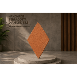 Handmade Diamond Shape Terracotta Clay Tile Natural Red Matte Finish Rustic Style Interior <b>Wall</b> Floor Tiles Non Slip Tile - Product Image 1