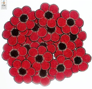 OEM Hand Embroidered <b>Fashion</b> Badge Shiny Bullion Star Embroidered Motif Patch for Shoes and <b>Garments</b> Made of Fabric and Brass - Product Image 6