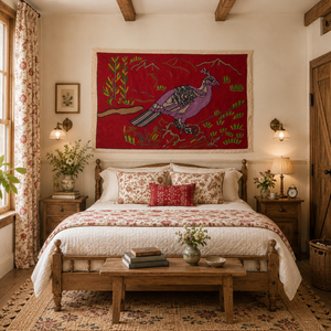 Kashimi Hand Embroidered Textile <b>Wall</b> Hanging 3 Feet X 2 Feet Durable Sustainable Cotton For Warm Luxury Home Hotel Office - Product Image 3