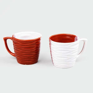 Vibrant Wavy Textured Ceramic <b>Tea</b> <b>Cup</b> <b>Set</b> of 2 - Product Image 1