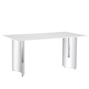 Piano Tavolo in Vetro Temperato con Venature di Marmo Bianco 180x100 cm, Adesivo Bianco Sostitutivo per Tavolo da Pranzo (Solo Piano Tavolo) - Product Image 3
