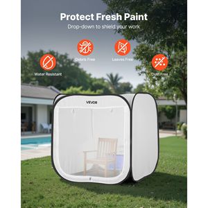 Tente de peinture portable pop-up avec flux d'air efficace, 28,3 x 28,5 x 29,5 pouces, porte en maille pour la peinture, armoires de peinture faciles à installer - Product Image 5