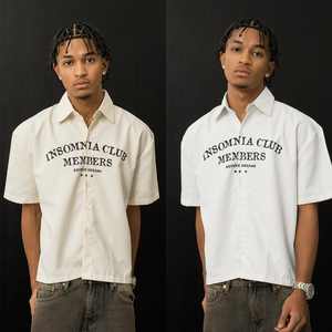 Camisa Blanca de Manga Corta para Hombre y Mujer con Estampado y Bordado, Hecha en Vietnam, Camisas de Vacaciones, Corte Cuadrado, OEM, ODM, Personalizada - Product Image 4