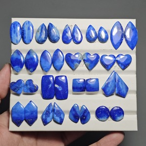 Natural <b>Lapis</b> <b>Lazuli</b> Pair Cabochons Gemstones Pair For Jewelry Making Free Size Gemstones Pair Lot for Jewelry Making - Product Image 3