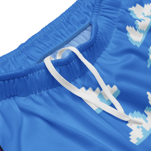 New Style Men Casual Sports Custom Design Double <b>Layer</b> Men's Yellow Mesh Shorts - Product Image 6