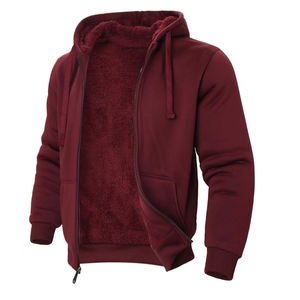 Sweat-shirt à capuche avec fermeture éclair personnalisé, unisexe, 100% coton, molleton/polaire française, séchage rapide, respirant, uni, nouveau design, hiver - Product Image 1
