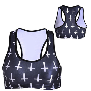Women Racerback Sports Bra Geometric <b>Plus</b> Print Breathable Medium Support Fitness Workout <b>Top</b> Spandex Polyester Sports Bra - Product Image 2
