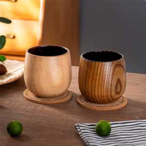 Taza de Café de Madera Hecha a Mano, Forma Redonda, Decoración Rústica para el Hogar, Artesanía Natural Ecológica - Product Image 2