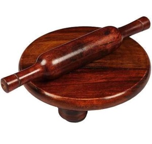 Premium smooth finish wooden chakla belan set perfect for preparing roti chapati puri paratha pie base pastry and flatbreads - Product Image 1