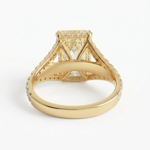 Emerald Cut Yellow <b>Diamond</b> <b>Ring</b>, 18K Gold Statement Jewelry, Luxury Bespoke Engagement <b>Ring</b> - Product Image 2