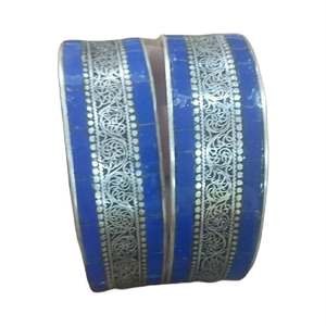Auspicious Tibetan Buddhist Mantra Carved Silver Plated <b>Copper</b> Alloy Channel Set Turquoise Men's Fashion <b>Bangles</b>-Asthamangal - Product Image 4