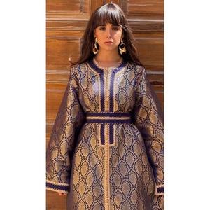 Vintage-cut Traditional Brocade <b>Kaftan</b> Summer Winter Party Floor-Length Silk Velvet Customized Color Wrinkle-Free Stretchable - Product Image 5