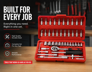 Combination Hand Operated Ratchet <b>Socket</b> Wrench Set Carbon Steel 46-Piece Tool Kit OEM Customizable DIY Stock Low MOQ - Product Image 2