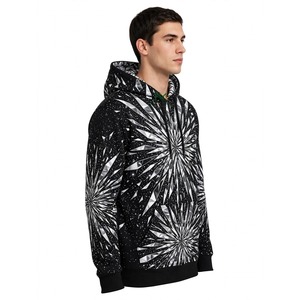 Sweat-shirt à capuche unisexe noir et argenté avec imprimé éclats de cristal, sublimation 3D, en molleton de coton, décontracté, streetwear d'hiver - Product Image 3