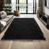 Hot Selling Modern Fluffy Shaggy Pattern Logo Mikro faser Teppich Schwarz Verschiedene Größen für Schlafzimmer und Wohnzimmer-Großhandel