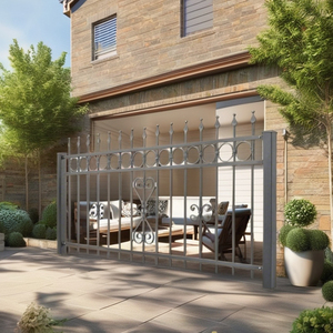 Panneau de clôture en acier gris foncé thermolaqué moderne pour treillis de jardin et portails extérieurs (Nature) - Product Image 4