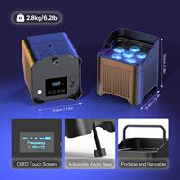 Projecteur PAR étanche U`King 6x18W RGBWA+UV 6-en-1, alimenté par batterie, avec télécommande DMX, rechargeable pour extérieur