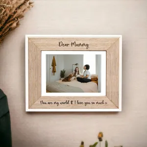 Cadre photo décoratif en bois naturel fait main, incassable et résistant aux UV, pour présentation sur table, cadeaux saisonniers, décoration festive pour la maison - Product Image 5