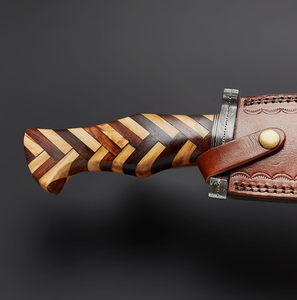 Handcrafted 216 Layer Damascus Steel Outdoor Utility <b>Tool</b> with Premium Wooden Handle Genuine <b>Leather</b> Storage Sheath OEM/ODM EDC - Product Image 3