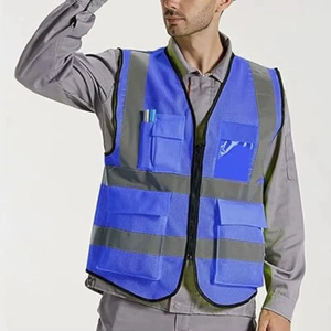Chaleco de Seguridad de Alta Visibilidad Reflectante Amarillo Verde de Poliéster Unisex para Adultos con Bolsillos y Cierre Frontal - Product Image 3