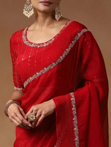 KV Embellished Bollywood <b>Tissue</b> Saree - Product Image 1