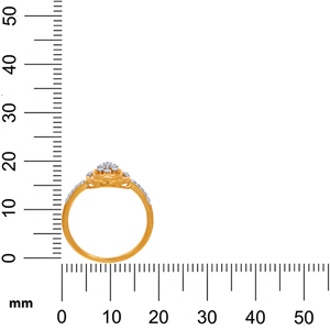 Bague ovale florale Aurora avec diamant central taille brillant et sertissage pavé pour femme, style classique de fiançailles - Product Image 3