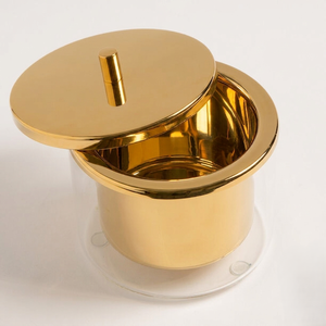 Porte-gobelet en acier inoxydable poli argenté avec couvercle pour accoudoir de canapé et table de poker, idéal pour les fêtes - Product Image 5