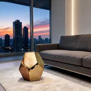 Hot Sale Original design Indonesia Made Teak Mahogany Sungkai Wooded Solid Hollow Gold Paper Finished Living Bathroom <b>Stools</b> - Product Image 3