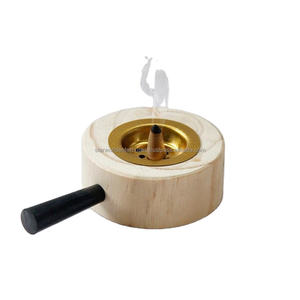 Brûleur d'encens en bois d'acacia Attrape-cendres en bois Porte-encens artisanal Encensoir en bois naturel Brûleur d'encens rustique - Product Image 1