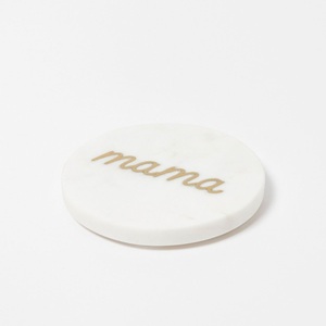 <b>White</b> Marble Personalized PAPA <b>Coaster</b> Gold Lettering ARTWARE INTERNATIONAL AI8568 Classic Design Custom Thickness Drink <b>Coaster</b> - Product Image 2