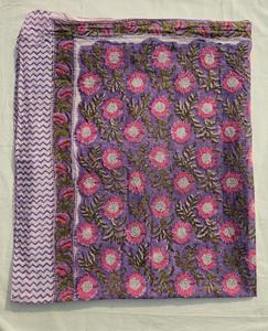 ผ้าซิ่นอินเดียลายดอกไม้สีม่วง ปาเรโอทำมือ ผ้าซันกาเนรี ผ้าคลุมชายหาด ชุดฤดูร้อน สไตล์โบฮีเมียน ผ้าคลุมชุดว่ายน้ำ ชุดใส่เที่ยวรีสอร์ท - Product Image 2
