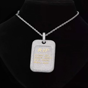 Pendentif chien Moissanite Hip Hop tendance en argent 925 certifié unisexe avec chaîne - Product Image 1
